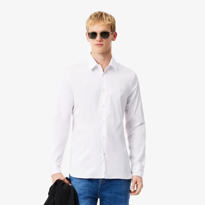 Erkek Slim Fit Streç Düğmeli Gömlek