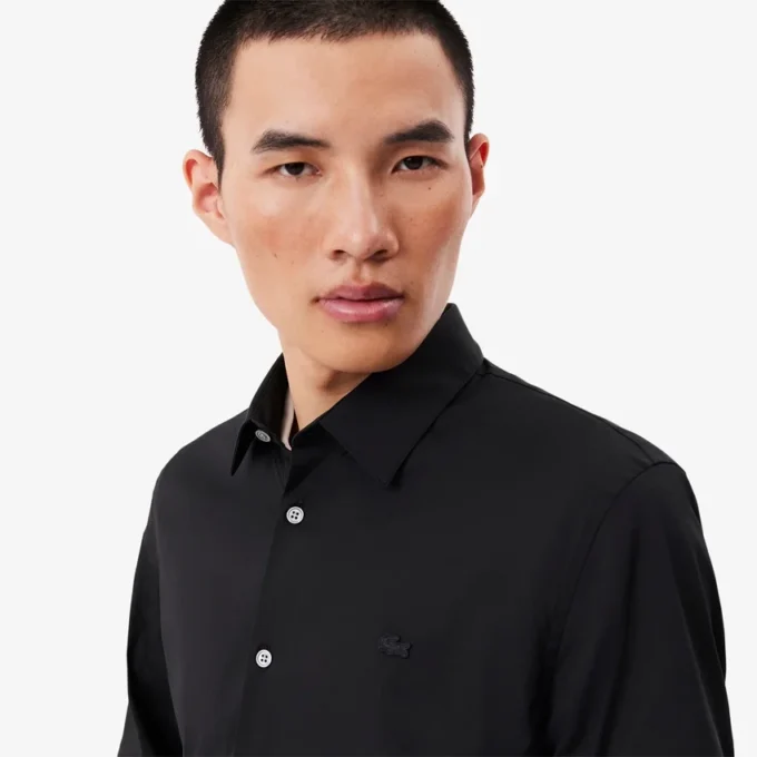 Erkek Slim Fit Streç Düğmeli Gömlek