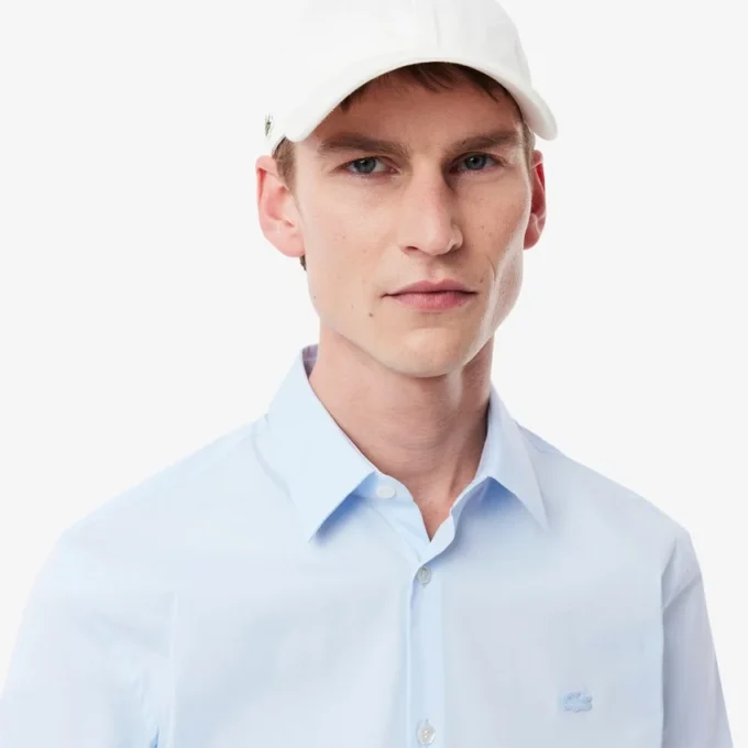 Erkek Slim Fit Streç Düğmeli Gömlek
