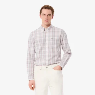 Erkek Slim Fit Streç Ekose Gömlek