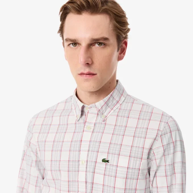 Erkek Slim Fit Streç Ekose Gömlek
