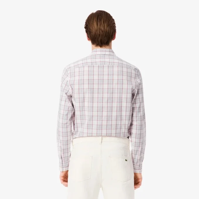 Erkek Slim Fit Streç Ekose Gömlek