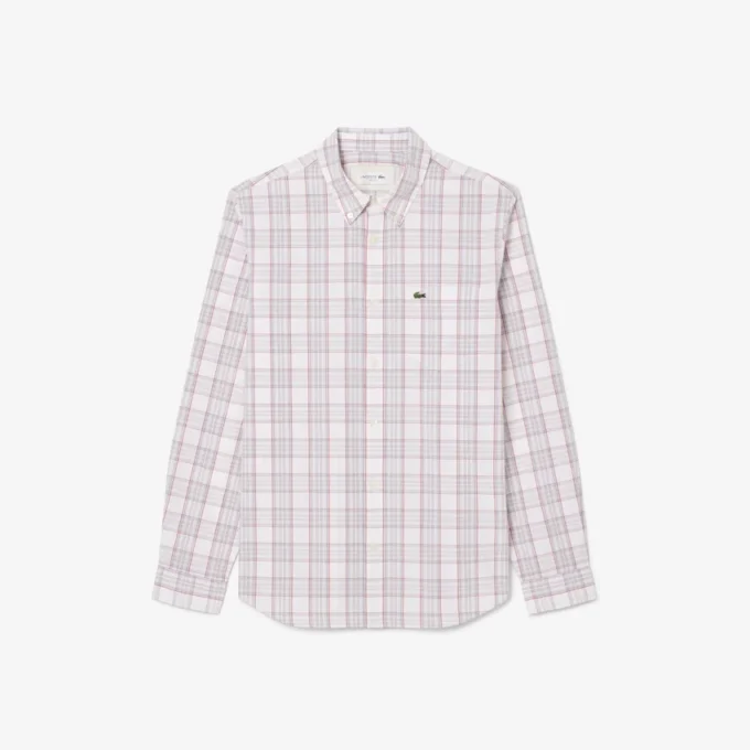 Erkek Slim Fit Streç Ekose Gömlek