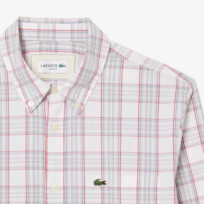 Erkek Slim Fit Streç Ekose Gömlek