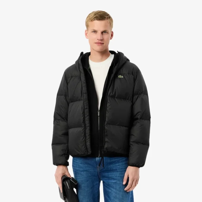 Erkek Su Geçirmez Kapüşonlu Puffer Ceket