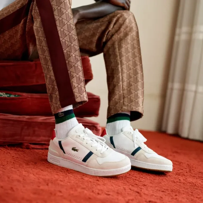 Erkek T-Clip Deri Sneaker
