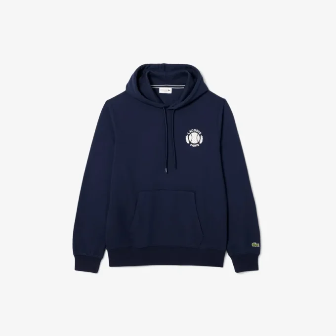 Erkek Tenis Desenli Kapüşonlu Sweatshirt