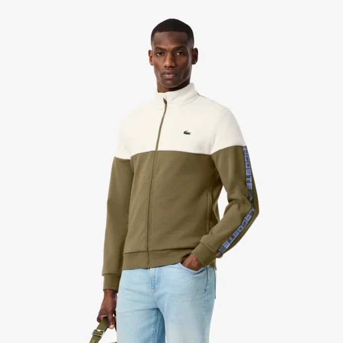 Erkek Tenis Fermuarlı Renk Bloklu Sweatshirt