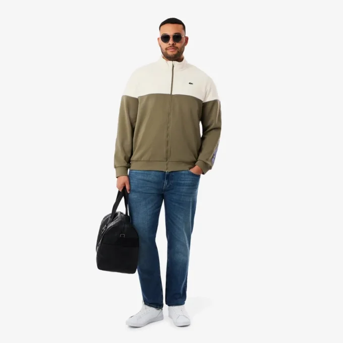 Erkek Tenis Fermuarlı Renk Bloklu Sweatshirt