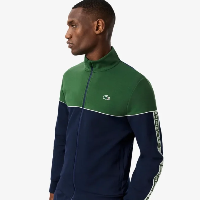 Erkek Tenis Fermuarlı Renk Bloklu Sweatshirt