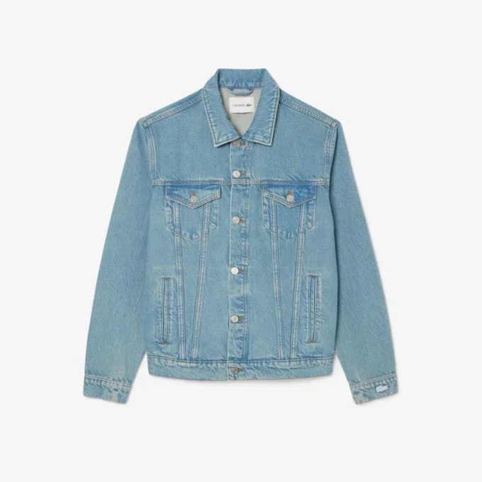 Erkek Timsah Desenli Denim Ceket