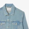 Erkek Timsah Desenli Denim Ceket