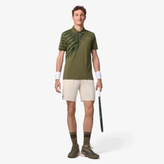 Erkek Ultra Dry Baskılı Dar Kesim Tenis Polo Tişörtü
