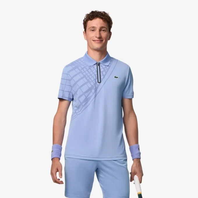Erkek Ultra Dry Baskılı Dar Kesim Tenis Polo Tişörtü