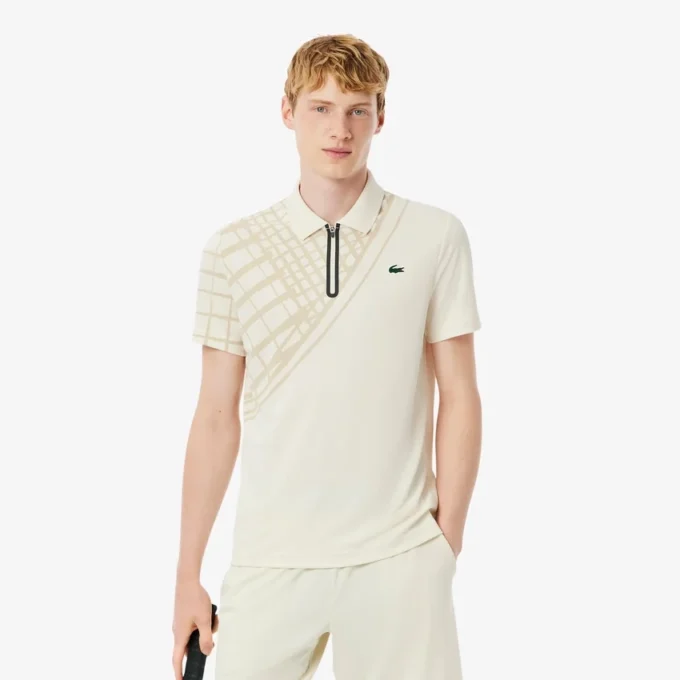 Erkek Ultra Dry Baskılı Dar Kesim Tenis Polo Tişörtü