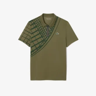Erkek Ultra Dry Baskılı Dar Kesim Tenis Polo Tişörtü