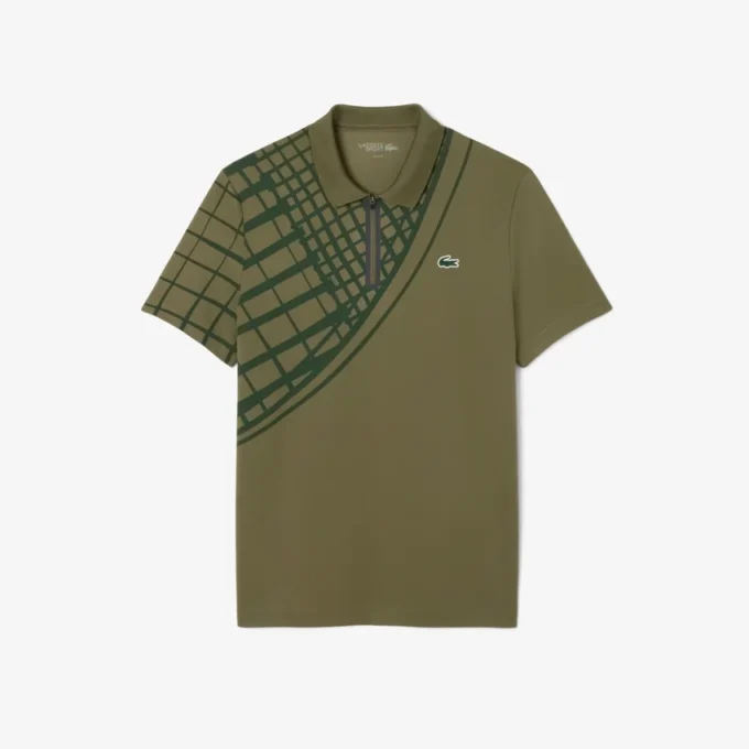 Erkek Ultra Dry Baskılı Dar Kesim Tenis Polo Tişörtü