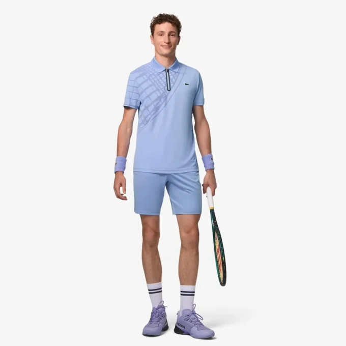 Erkek Ultra Dry Baskılı Dar Kesim Tenis Polo Tişörtü