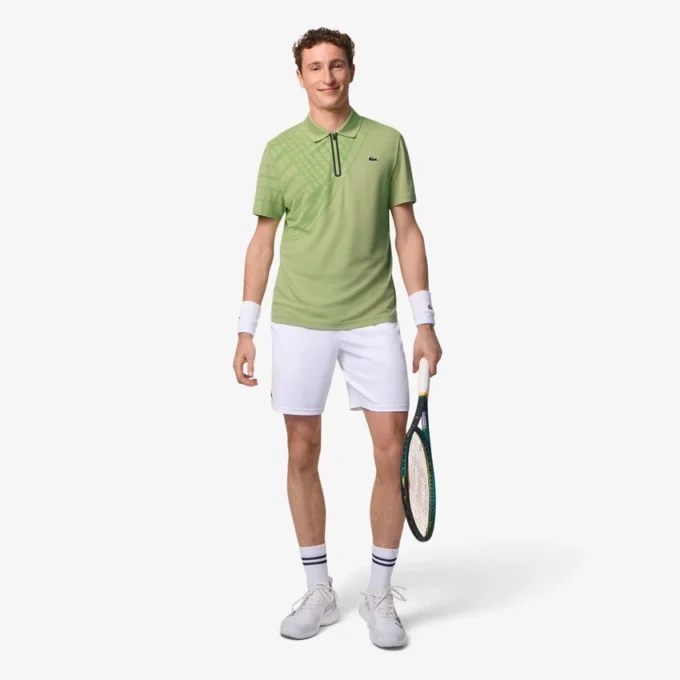 Erkek Ultra Dry Baskılı Dar Kesim Tenis Polo Tişörtü