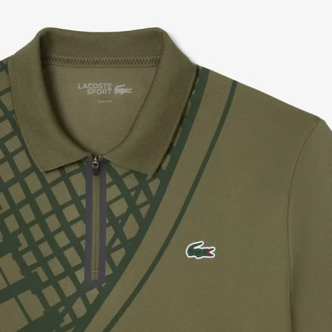 Erkek Ultra Dry Baskılı Dar Kesim Tenis Polo Tişörtü