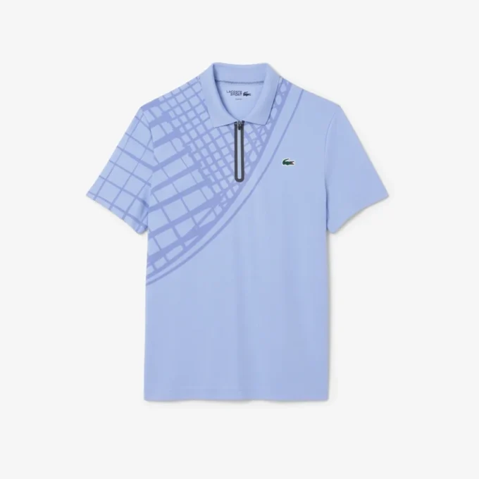 Erkek Ultra Dry Baskılı Dar Kesim Tenis Polo Tişörtü