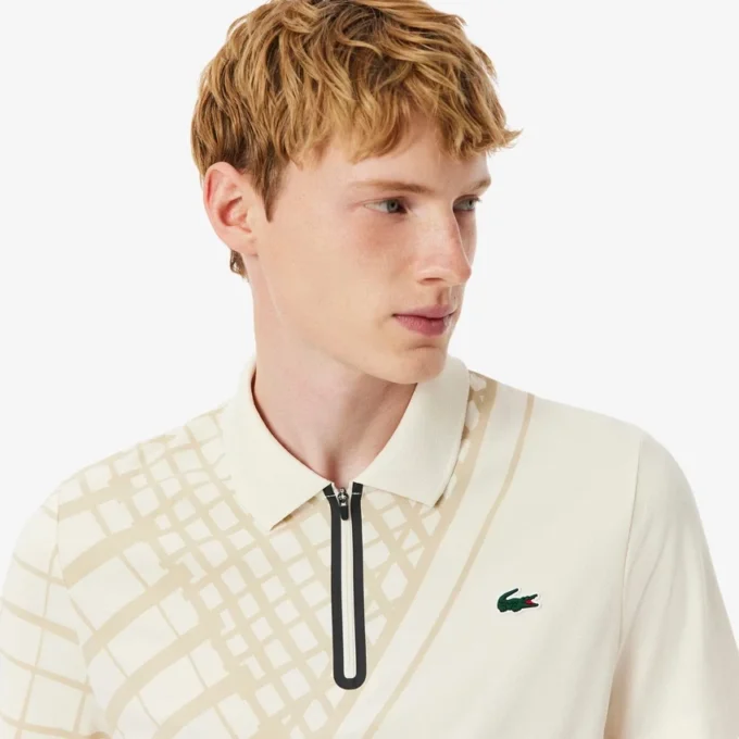 Erkek Ultra Dry Baskılı Dar Kesim Tenis Polo Tişörtü