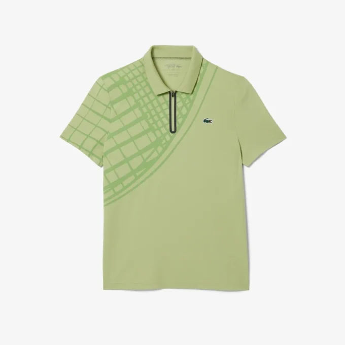 Erkek Ultra Dry Baskılı Dar Kesim Tenis Polo Tişörtü