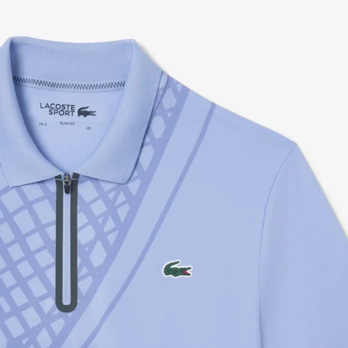 Erkek Ultra Dry Baskılı Dar Kesim Tenis Polo Tişörtü