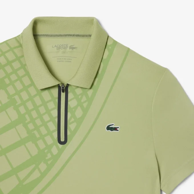 Erkek Ultra Dry Baskılı Dar Kesim Tenis Polo Tişörtü