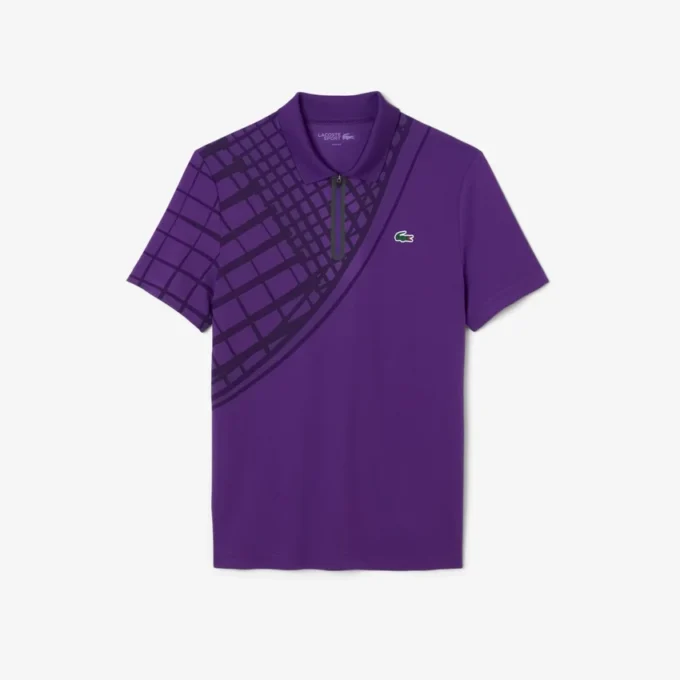 Erkek Ultra Dry Baskılı Dar Kesim Tenis Polo Tişörtü