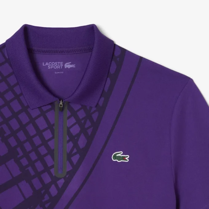 Erkek Ultra Dry Baskılı Dar Kesim Tenis Polo Tişörtü