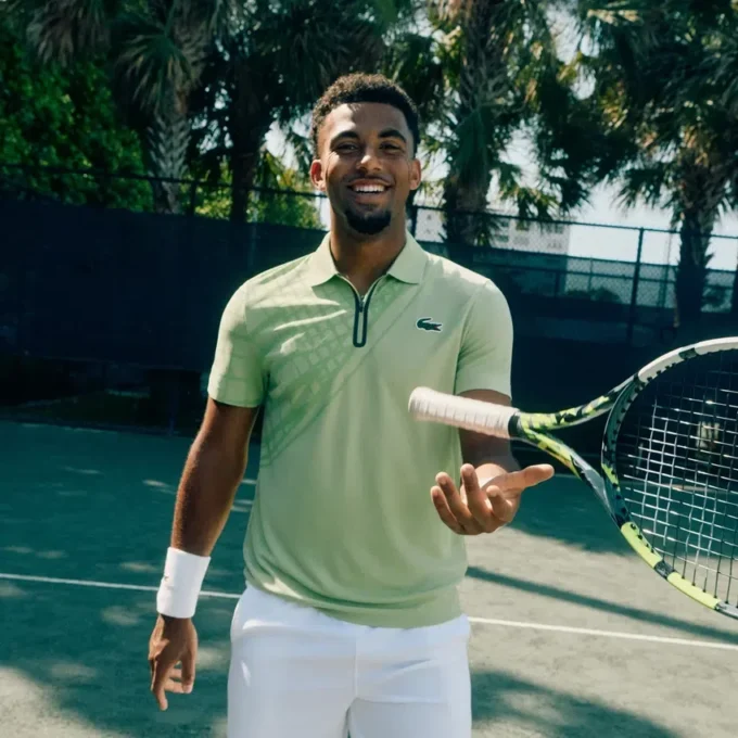 Erkek Ultra Dry Baskılı Dar Kesim Tenis Polo Tişörtü