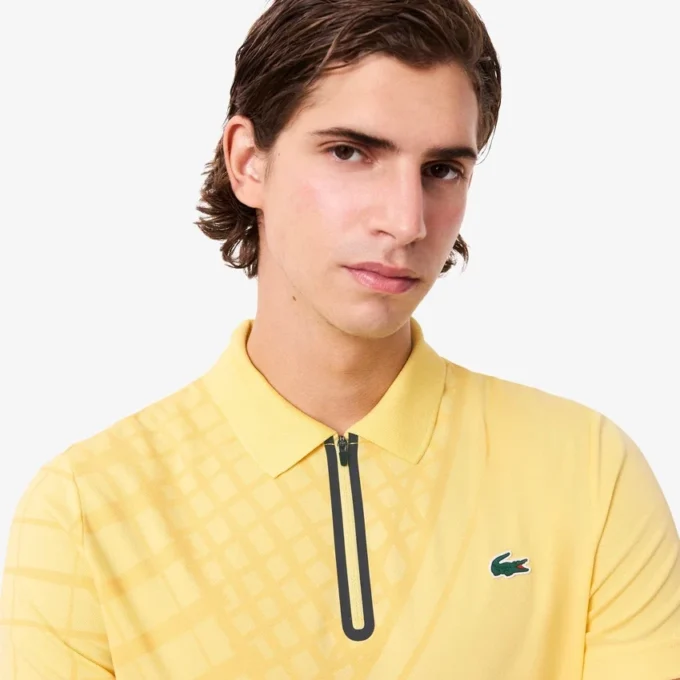Erkek Ultra Dry Baskılı Slim Fit Tenis Polo Tişörtü
