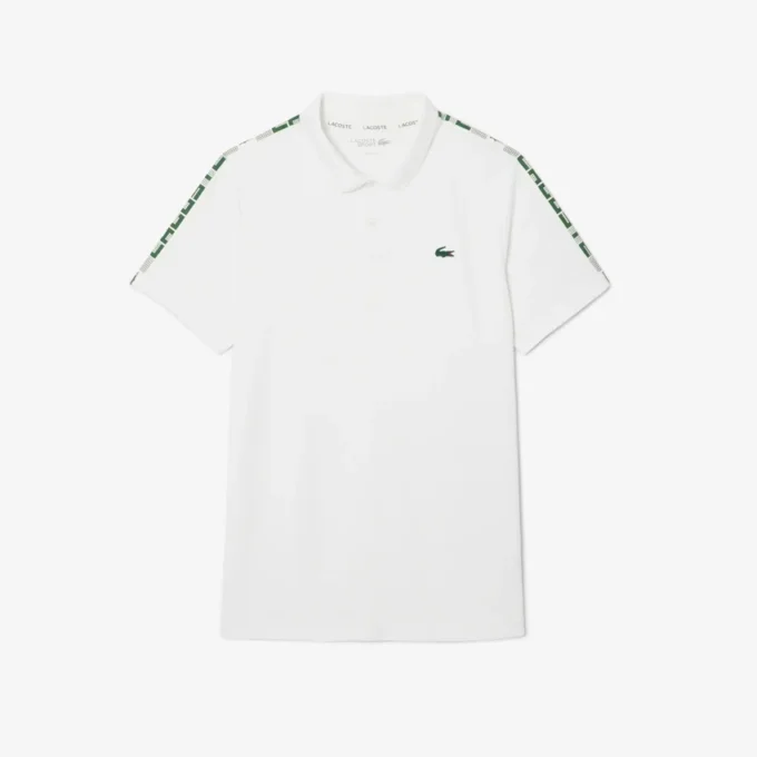 Erkek Ultra Dry Markalı Çizgili Tenis Polo Tişörtü
