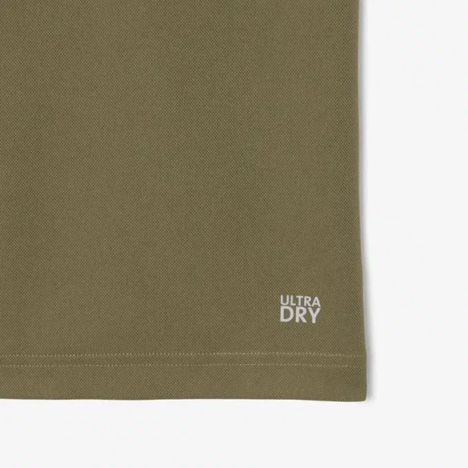 Erkek Ultra Dry Markalı Çizgili Tenis Polo Tişörtü