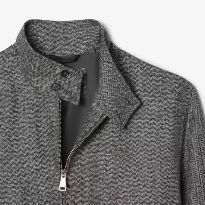 Erkek Yün Harrington Ceket