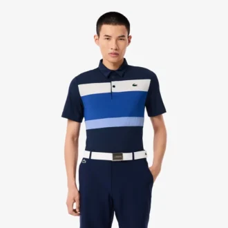 Erkekler İçin Normal Kesim Renk Bloklu Golf Polo Tişörtü