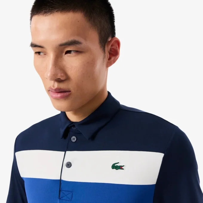 Erkekler İçin Normal Kesim Renk Bloklu Golf Polo Tişörtü