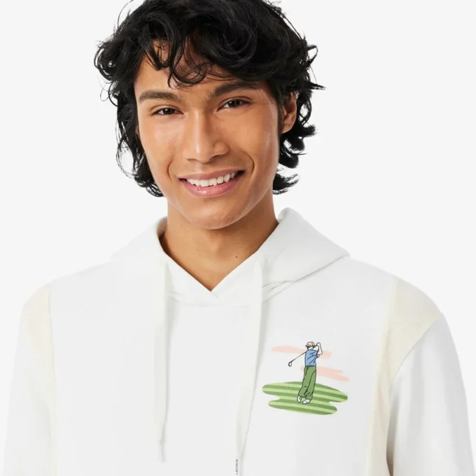 Golf Desenli Kapüşonlu Sweatshirt