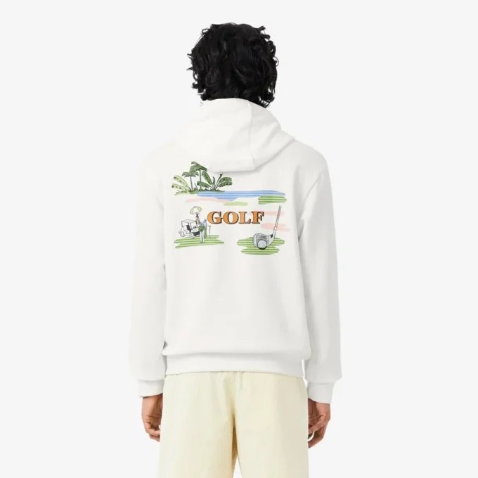 Golf Desenli Kapüşonlu Sweatshirt