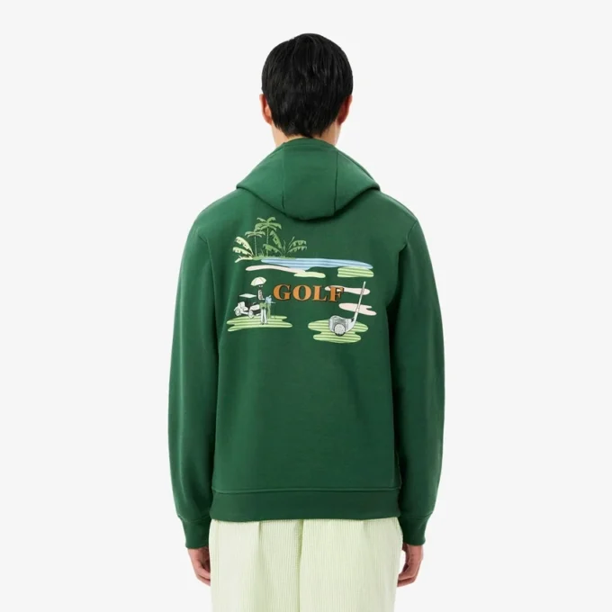 Golf Desenli Kapüşonlu Sweatshirt