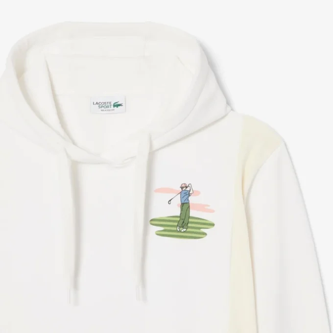 Golf Desenli Kapüşonlu Sweatshirt