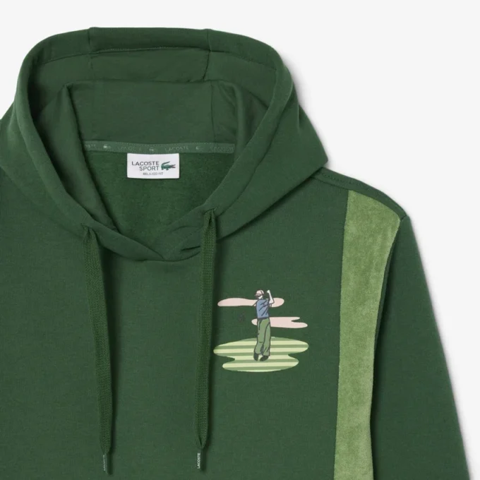 Golf Desenli Kapüşonlu Sweatshirt