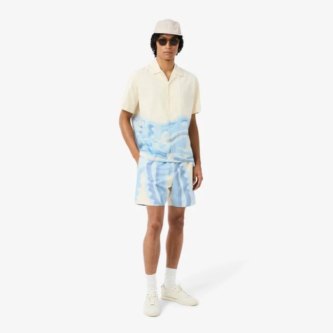 Çizgili Poplin Jockey Şapka