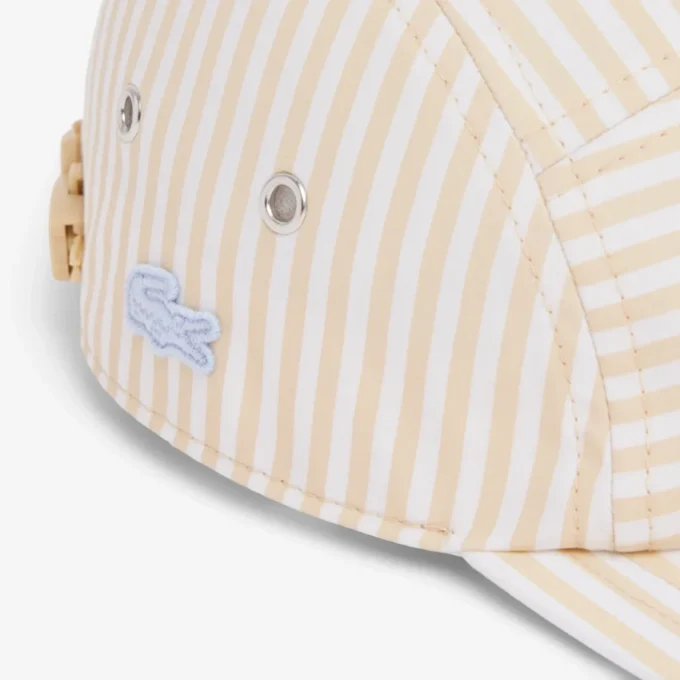 Çizgili Poplin Jockey Şapka