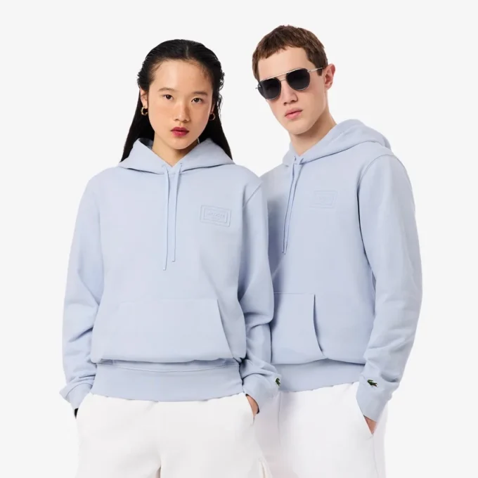 Kabartmalı Markalı Kapüşonlu Sweatshirt