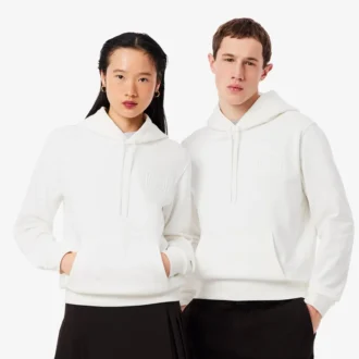 Kabartmalı Markalı Kapüşonlu Sweatshirt