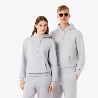 Kabartmalı Markalı Kapüşonlu Sweatshirt