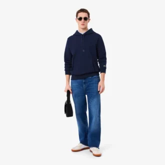 Kabartmalı Markalı Kapüşonlu Sweatshirt