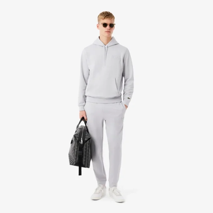 Kabartmalı Markalı Kapüşonlu Sweatshirt